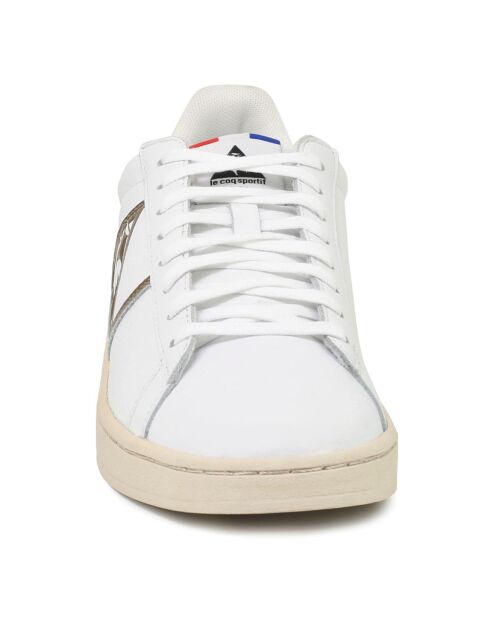 Sneakers en Cuir Classic Soft Made in France blanc/doré